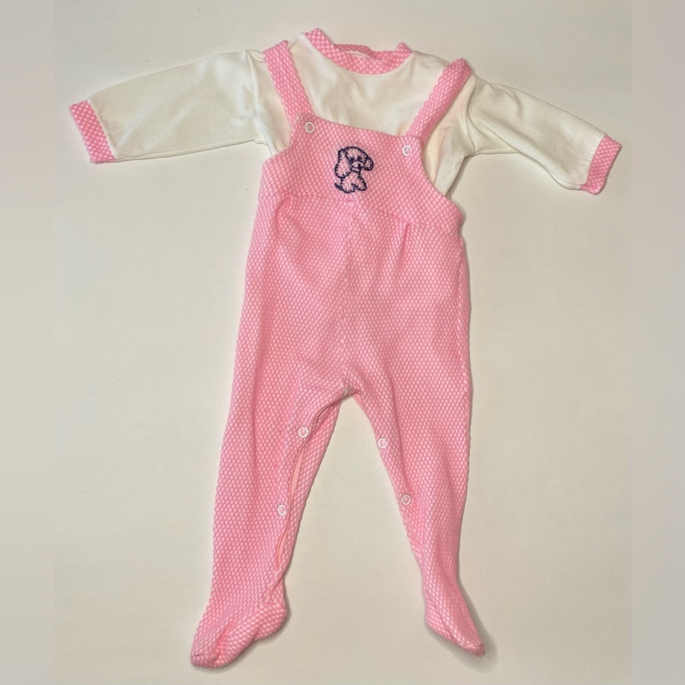 Vintage Pink and White Kids One Piece